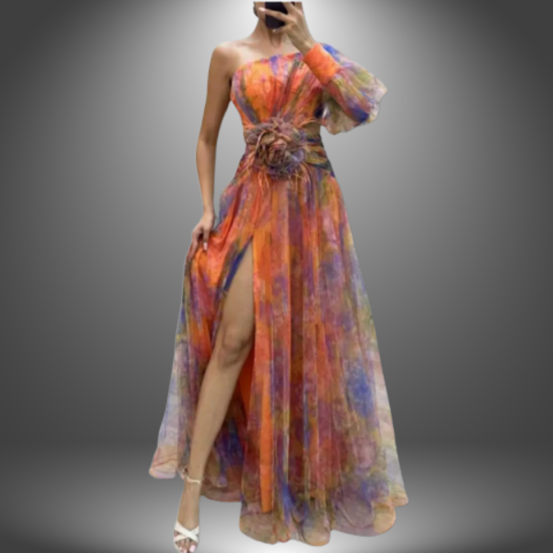 Addison™ | Vibrant One-Shoulder Floral Maxi Dress