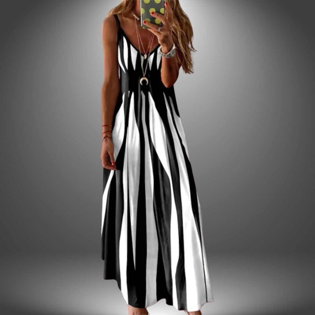 Alicia™ | Striped Sleeveless Maxi Dress
