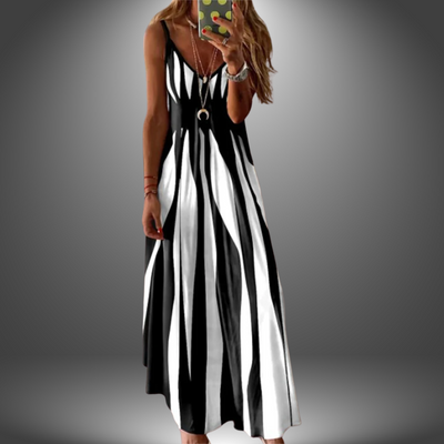Alicia™ | Striped Sleeveless Maxi Dress