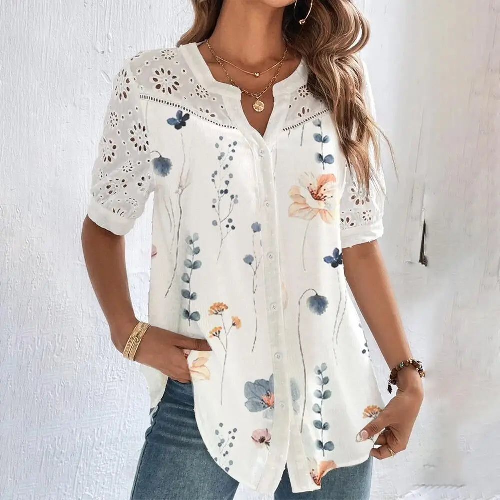 Emma™ | Effortless Chic Short Sleeve Blouse