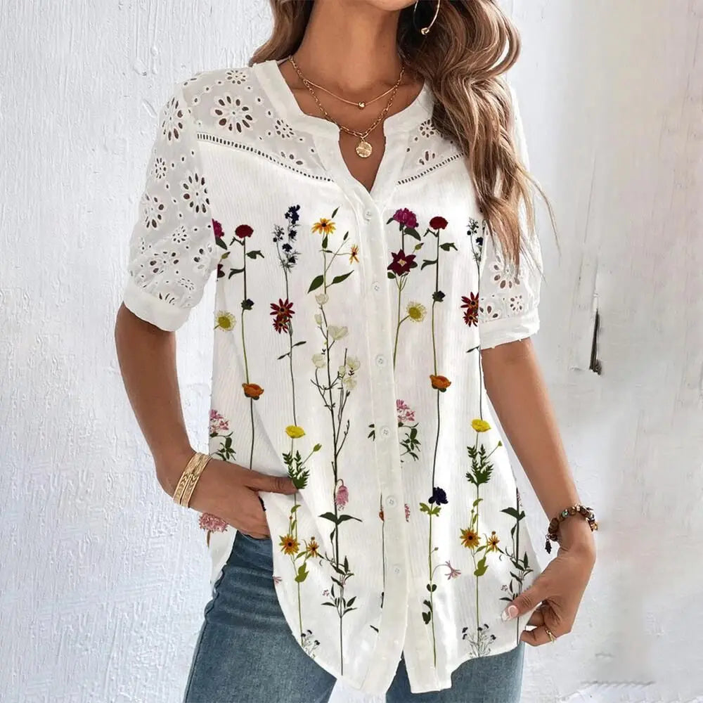 Emma™ | Effortless Chic Short Sleeve Blouse