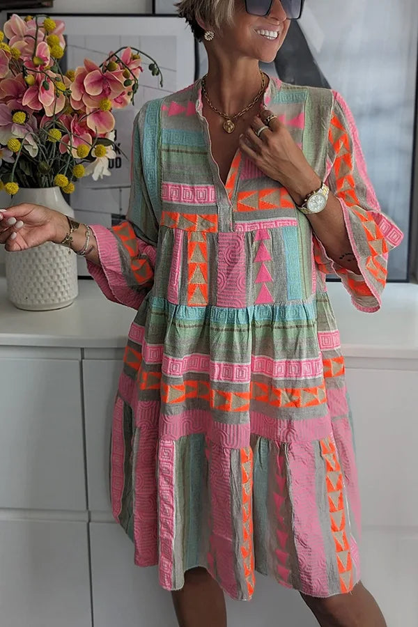 Lily™ | Chic V-Neck Cotton Hemp Summer Dress