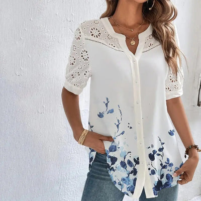 Emma™ | Effortless Chic Short Sleeve Blouse